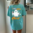 Boo Boo Crew Nurse Scrub Halloween Nurse For Women's Oversized Comfort T-shirt Back Print Chalky Mint