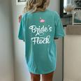 Brides Flock Flamingo Bachelorette Party Wedding Women's Oversized Comfort T-Shirt Back Print Chalky Mint