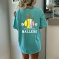 Busy Raising Ballers Baseball Softball Bandana Mom Leopard Women's Oversized Comfort T-Shirt Back Print Chalky Mint