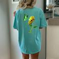 Butterfly Sunflower Gastroparesis Awareness Women's Oversized Comfort T-Shirt Back Print Chalky Mint