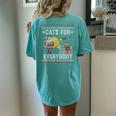 Cats For Everybody Christmas Cat Lover Ugly Sweater Women's Oversized Comfort T-shirt Back Print Chalky Mint