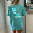 Cervical Cancer Awareness Spread Hope Find Cure Daisy Flower Women's Oversized Comfort T-Shirt Back Print Chalky Mint