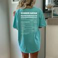 Cheer Mom Ingredients Funny Cheerleading Women's Oversized Graphic Back Print Comfort T-shirt Chalky Mint