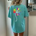 Choose To Include Sunflower Autism Awareness Be Kind Puzzle Women's Oversized Comfort T-Shirt Back Print Chalky Mint