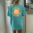 Choose Kindness Retro Groovy Be Kind Inspirational Smiling Women's Oversized Comfort T-Shirt Back Print Chalky Mint
