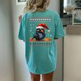 Christmas Crow Santa Hat Ugly Christmas Sweater Women's Oversized Comfort T-shirt Back Print Chalky Mint