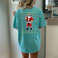 Christmas Santa Plumber Ugly Christmas Sweater Women's Oversized Comfort T-shirt Back Print Chalky Mint