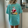 Christmas Santa Woodworking Ugly Christmas Sweater Women's Oversized Comfort T-shirt Back Print Chalky Mint
