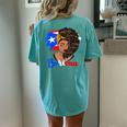 City State Puerto Rico Flag Boricua Puerto Rican Women Girl Women's Oversized Comfort T-shirt Back Print Chalky Mint