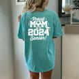 Class Of 2024 Senior Year Soccer Mom Senior 2024 Women's Oversized Comfort T-shirt Back Print Chalky Mint