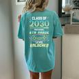 Class Of 2030 Gaming 6Th Grade Level Unlocked Back To School Women's Oversized Comfort T-shirt Back Print Chalky Mint