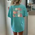 Cool Moms Club Retro Groovy Mama Mommy Women Cool Mom Women's Oversized Comfort T-Shirt Back Print Chalky Mint