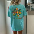 Daisy Peace Sign Hippie Soul Hippie Flower Lovers Women's Oversized Comfort T-Shirt Back Print Chalky Mint
