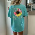 Daisy Peace Sign Love Hippie Soul Flower Lovers 60S 70S Women's Oversized Comfort T-Shirt Back Print Chalky Mint