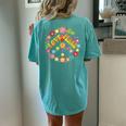 Daisy Peace Sign Love T 60S 70S Tie Dye Hippie Costume Women's Oversized Comfort T-Shirt Back Print Chalky Mint