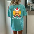 Donner Reindeer Christmas Costume Ugly Christmas Sweater Women's Oversized Comfort T-shirt Back Print Chalky Mint