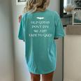 Elder Goth Old Goths Quote Saying Bat Gothic Goth Women's Oversized Comfort T-shirt Back Print Chalky Mint