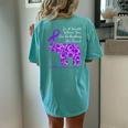 Epilepsy Awareness Sunflower Elephant Be Kind Women's Oversized Comfort T-Shirt Back Print Chalky Mint