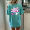 Er Nurse Vintage Ed Emergency Department Nurse Life Women's Oversized Comfort T-shirt Back Print Chalky Mint