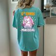 First Grade Will Be Magical Cute Unicorn Rock 1St Grade Girl Women's Oversized Comfort T-shirt Back Print Chalky Mint