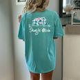 Floral Single Mom Bear Matching Buffalo Pajama Women's Oversized Comfort T-Shirt Back Print Chalky Mint