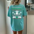 Hug Bear Ugly Christmas Sweaters Women's Oversized Comfort T-shirt Back Print Chalky Mint