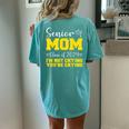 Senior Mom Class Of 2024 I'm Not Crying You're Crying Women's Oversized Comfort T-shirt Back Print Chalky Mint