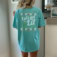 Ugly Sweater Christmas Let't Get Lit Drinking Women's Oversized Comfort T-shirt Back Print Chalky Mint