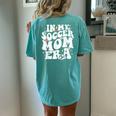 Vintage In My Soccer Mom Era Football Mama Groovy Life Women's Oversized Comfort T-shirt Back Print Chalky Mint