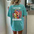 Lets Go Beer Brandon Happy 4Th Of July Trump Beer Women's Oversized Comfort T-Shirt Back Print Chalky Mint