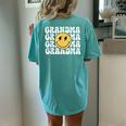 Grandma One Happy Dude Birthday Theme Family Matching Women's Oversized Comfort T-shirt Back Print Chalky Mint