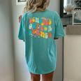 Groovy Last Day Of School Schools Out For Summer Teacher Women's Oversized Comfort T-Shirt Back Print Chalky Mint