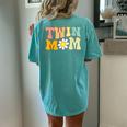 Groovy Twin Mama For New Mom Of Twins Women's Oversized Comfort T-Shirt Back Print Chalky Mint
