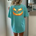 Halloween Pumpkin Horror Party Costume Halloween Pumpkin Women's Oversized Comfort T-shirt Back Print Chalky Mint
