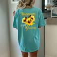 Happiness Is Being A Grandma Sunflower Butterfly Costume Women's Oversized Comfort T-Shirt Back Print Chalky Mint