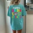 Happy Last Day Of Kindergarten School Teacher Students Women's Oversized Comfort T-Shirt Back Print Chalky Mint
