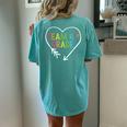 Heart 4Th Grade Team Teacher Student Back To School Women's Oversized Comfort T-shirt Back Print Chalky Mint