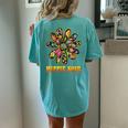 Hippie Soul Flower Power Peace Sign 60S 70S Tie Dye Women's Oversized Comfort T-Shirt Back Print Chalky Mint