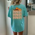 Howdy Cowboy Cowgirl Western Country Rodeo Southern Men Boys Women's Oversized Comfort T-Shirt Back Print Chalky Mint