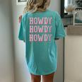 Howdy Rodeo Women Vintage Western Country Southern Cowgirl Women's Oversized Comfort T-Shirt Back Print Chalky Mint