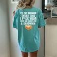 I'm Fat Every Time I F Ck Your Mom She Makes Me A Sandwich Women's Oversized Comfort T-shirt Back Print Chalky Mint