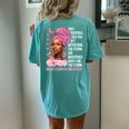 I'm The Storm Black Pink Ribbon Breast Cancer Survivor Women's Oversized Comfort T-shirt Back Print Chalky Mint
