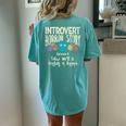 Introvert Shy Antisocial Horror Story Quote Of Workinggroup Antisocial Women's Oversized Comfort T-shirt Back Print Chalky Mint