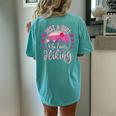 Just A Girl Who Loves Hiking Hiker Mountaineer Women's Oversized Comfort T-shirt Back Print Chalky Mint