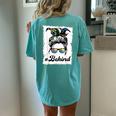 Be Kind Autism Mom Messy Bun Life Autism Awareness Day Women's Oversized Comfort T-Shirt Back Print Chalky Mint