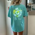 Be Kind Daisy Earth Hippie Flower Child Women's Oversized Comfort T-Shirt Back Print Chalky Mint