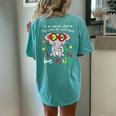 Be Kind Elephant Puzzle Inspirational Autism Awareness Women's Oversized Comfort T-Shirt Back Print Chalky Mint