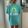 Be Kind Rainbow World Down Syndrome Awareness Day Women's Oversized Comfort T-Shirt Back Print Chalky Mint