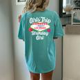 Las Vegas Birthday Vegas Girls Trip Vegas Birthday Girl Women's Oversized Comfort T-Shirt Back Print Chalky Mint