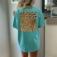 Leopard Spots Animal Print Halloween Costume Women's Oversized Comfort T-Shirt Back Print Chalky Mint